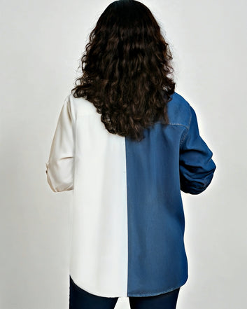 Butterfly Spirit Long Shirt for Women – Full Sleeves (Blue & White, Blue & Green, Blue & Black) | M to XXL