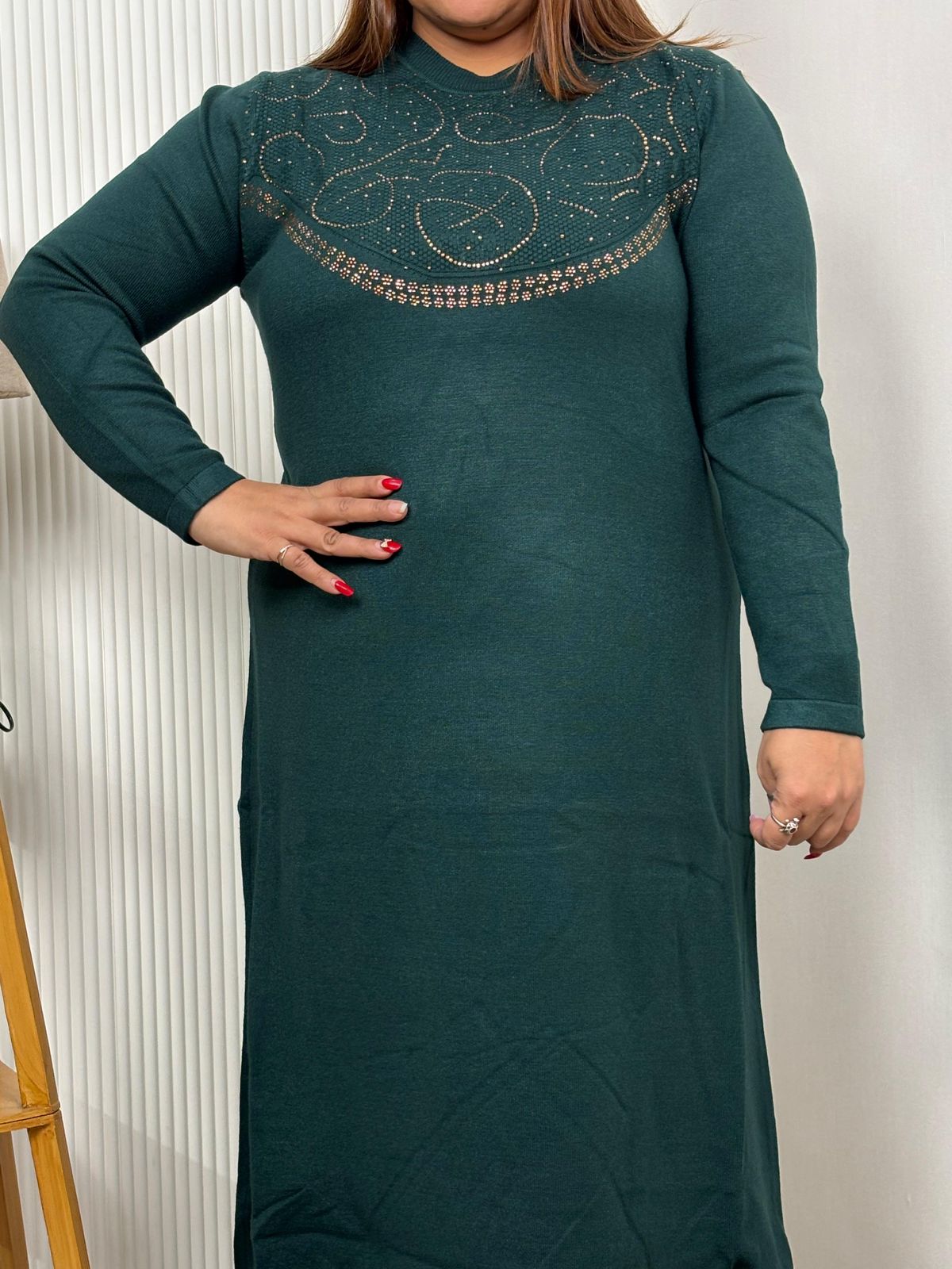 Tunic dress With Golden stone work by Samiha Threads