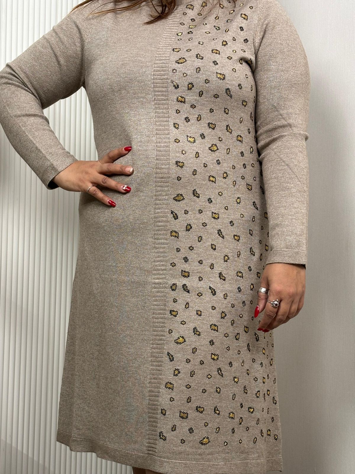 Tunic dress With Golden stone work by Samiha Threads